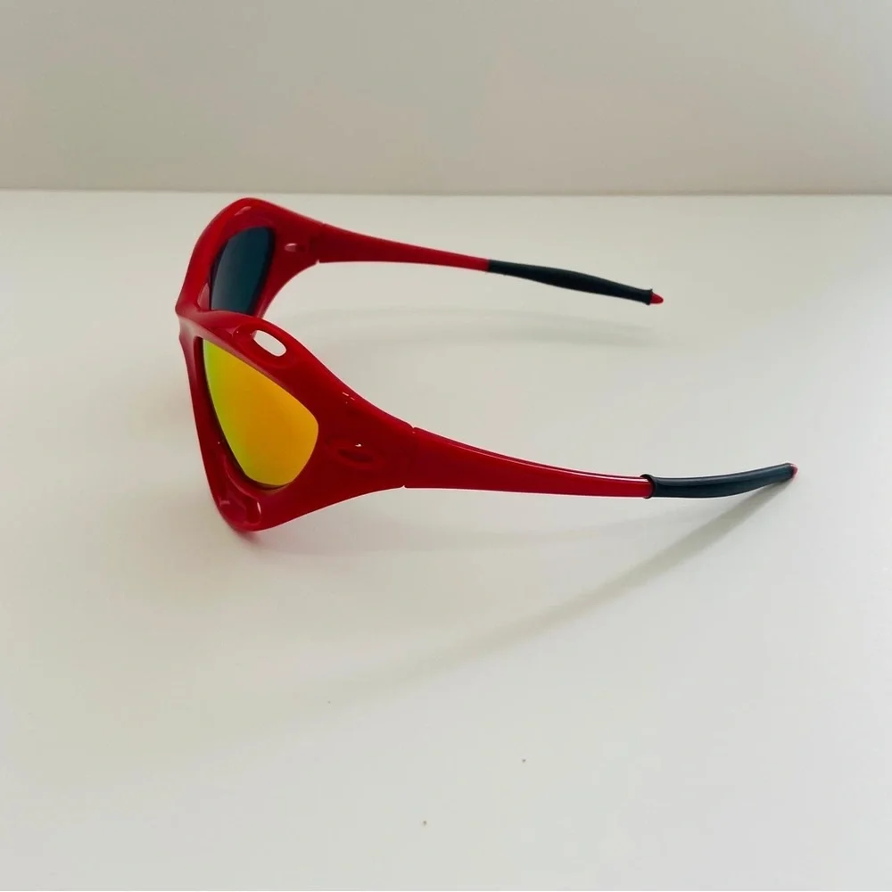 Steampunk chunky futuristic racing Running Fashion Sunglasses Glasses Red